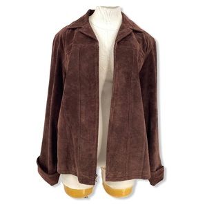 Pendleton Womens Suede Leather Jacket Coat Brown